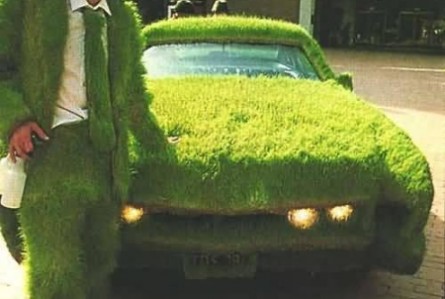 Extreme environmentalism... it's like a Chia pet for your car!